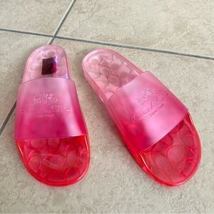 Coach Pink Gradient Jelly Slide Sandals